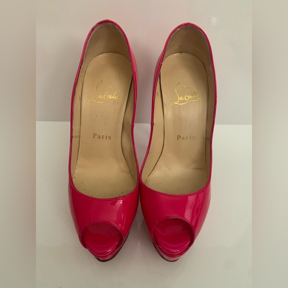 CHRISTIAN LOUBOUTIN Lady Peep Hot Pink size 36.5 - Picture 8 of 10